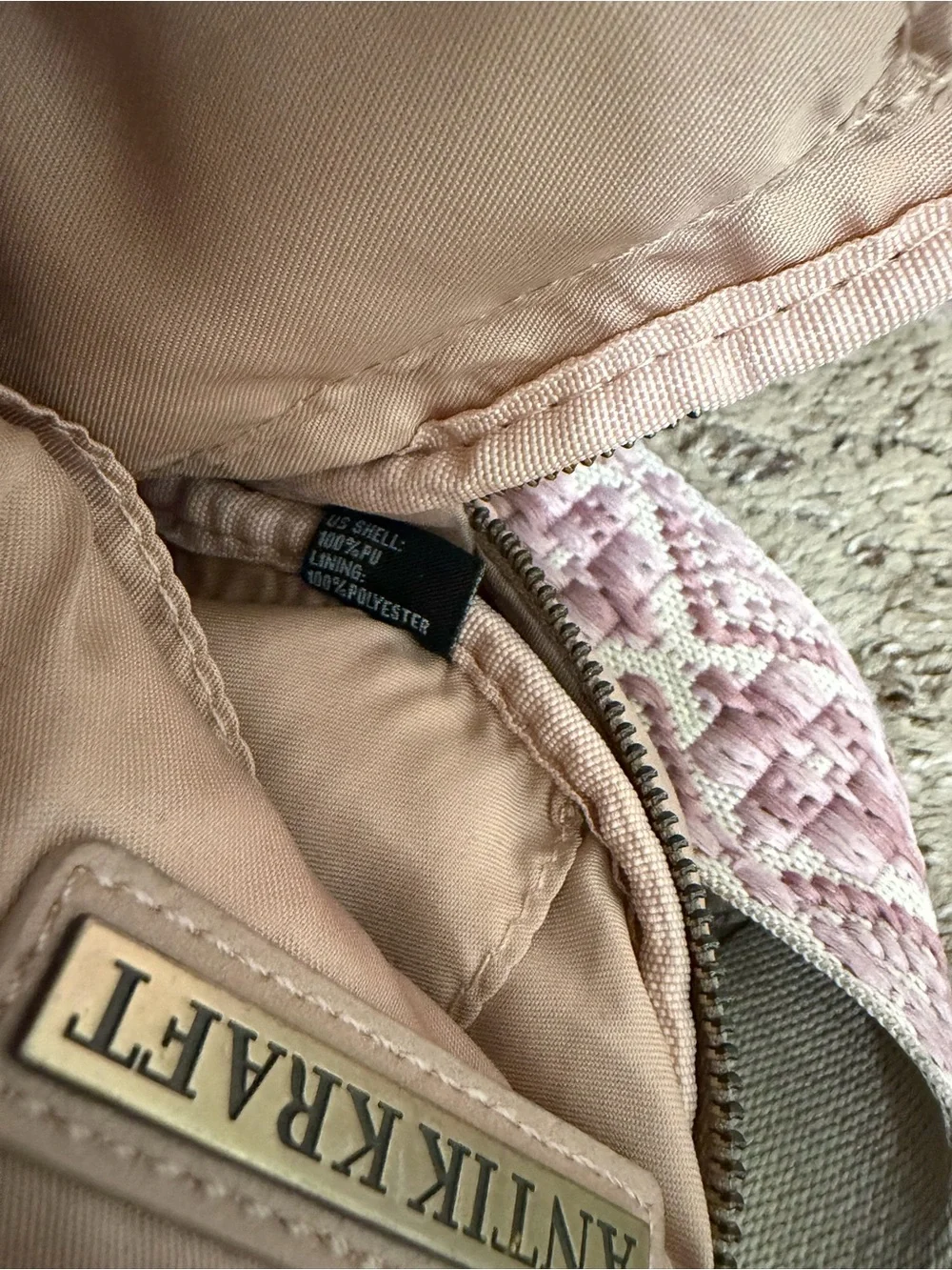 Antik Kraft Tasha Webbing Strap Sling Bag Crossbody Rose